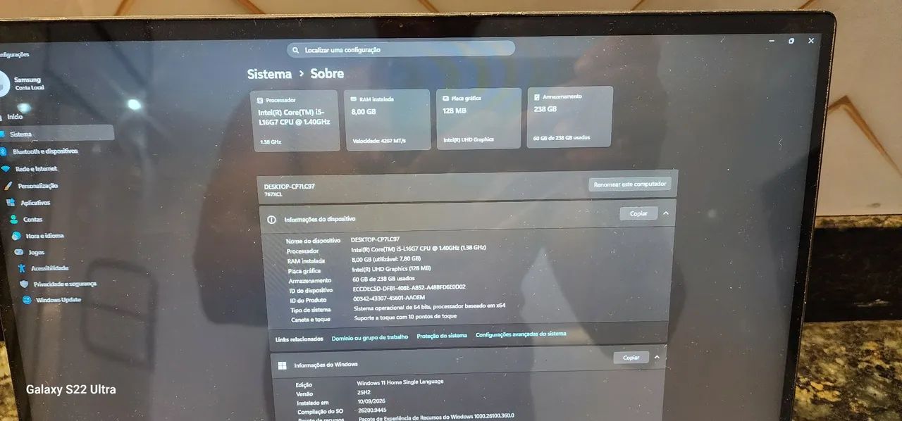 Notebook Samsung book S i5 8gb ram 256gb gb ssd Touch-screen  - Foto 4
