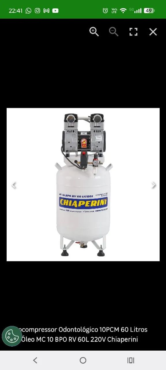 Compressor odontológico chiaperini 220v