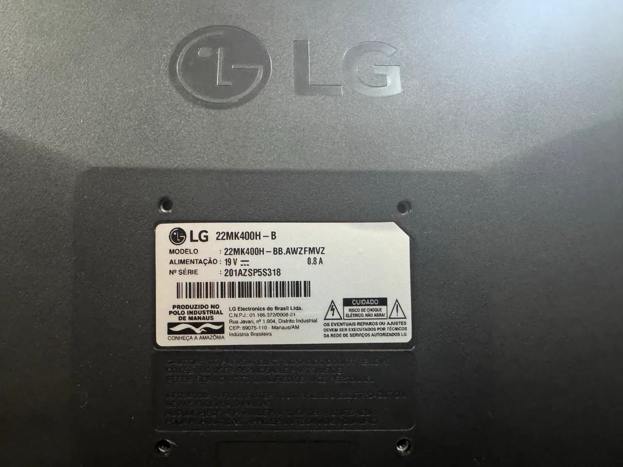 Monitor LG 21.5" LED Full HD, modelo 22MK400H-B