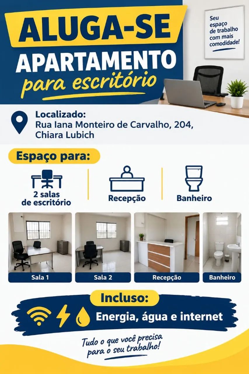 Aluga-se apartamento para escritório