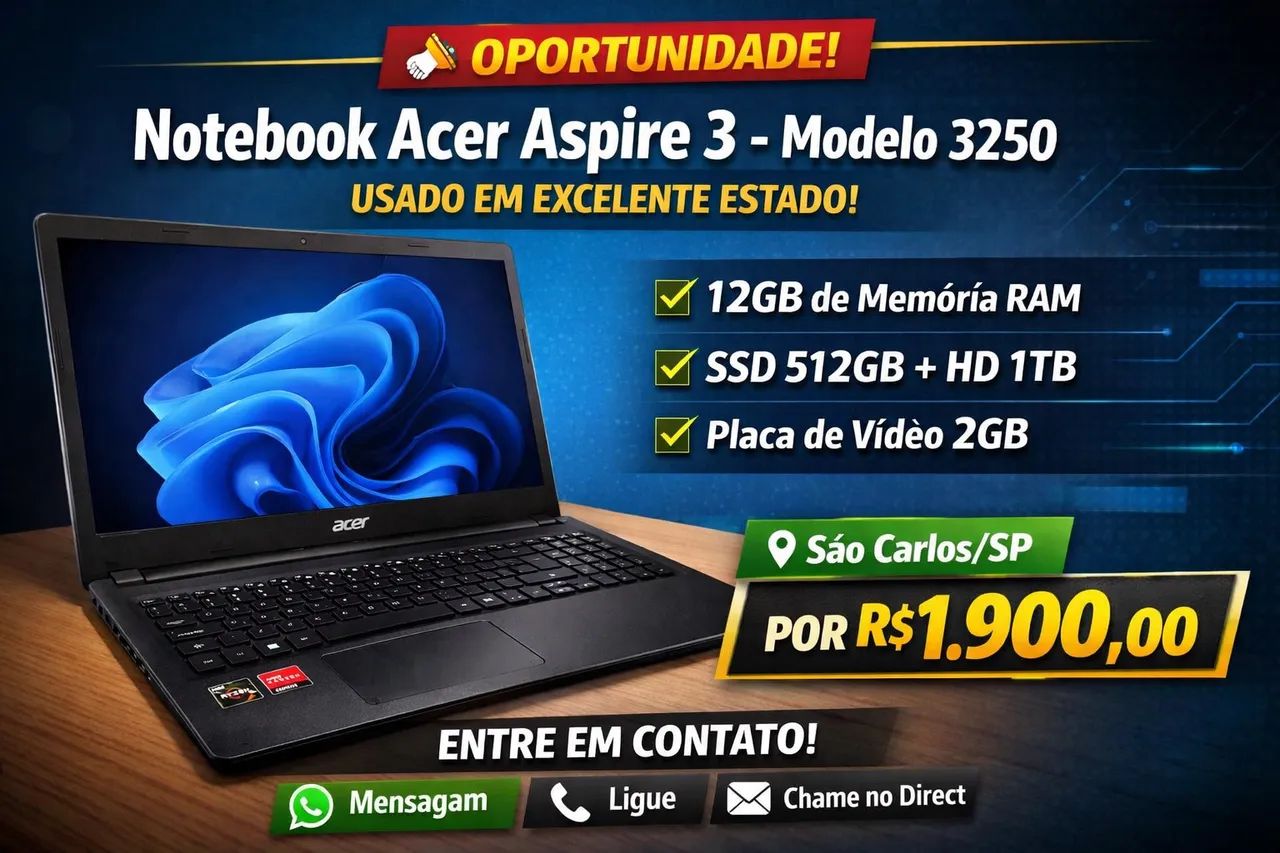 Notebook Acer Aspire 3 modelo 3250