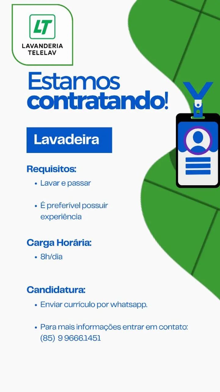 VAGA PARA LAVADEIRA 