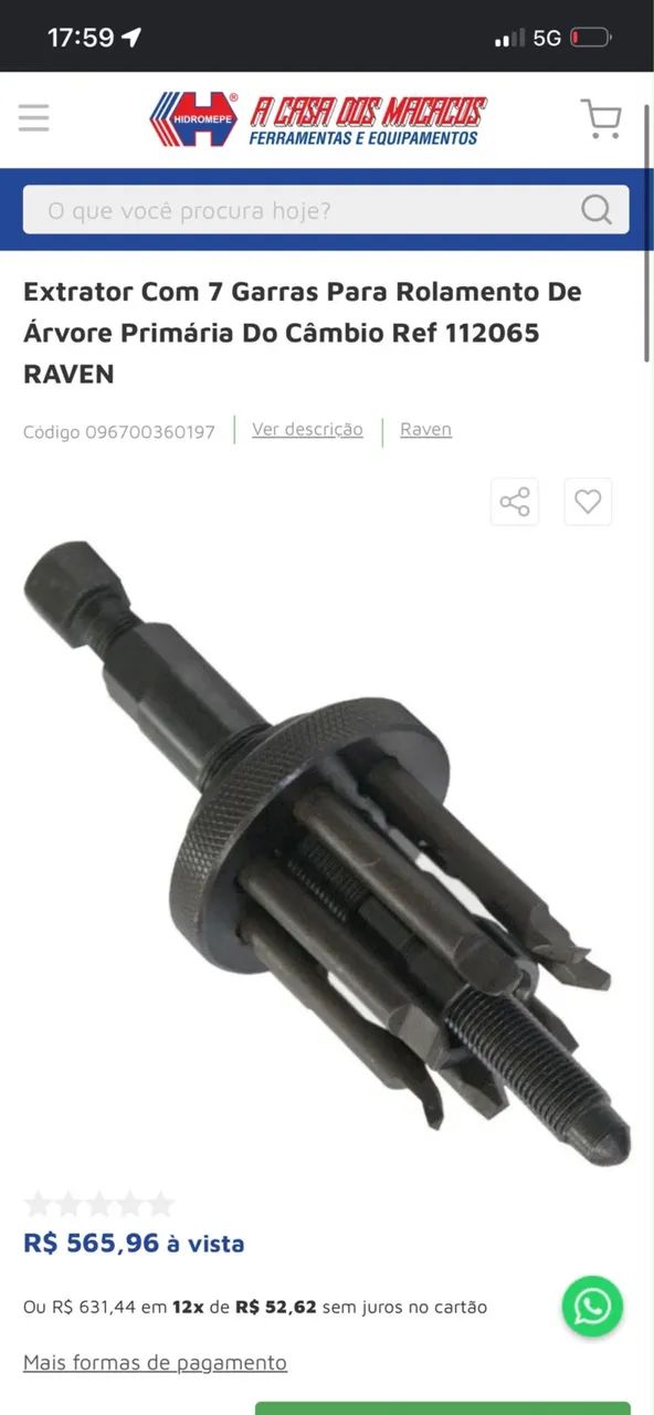 Extrator Com 7 Garras para Rolamento 