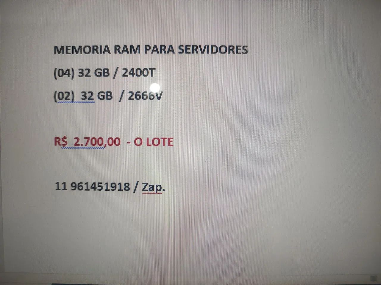 Memórias RAM Para servidores 