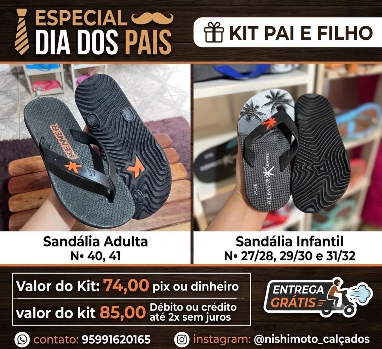 Kit sandália pai e filh - Foto 5