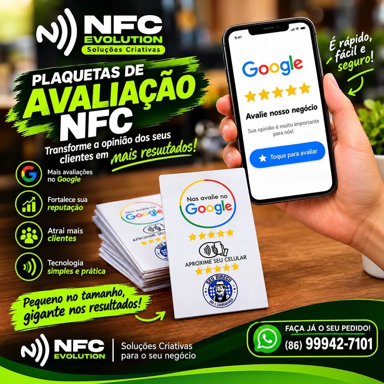Plaquinhas De Avaliação NFC do google - Foto 4