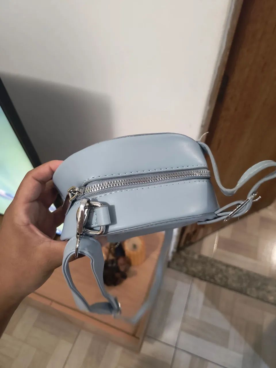 Bolsa transversal azul clara - Foto 3