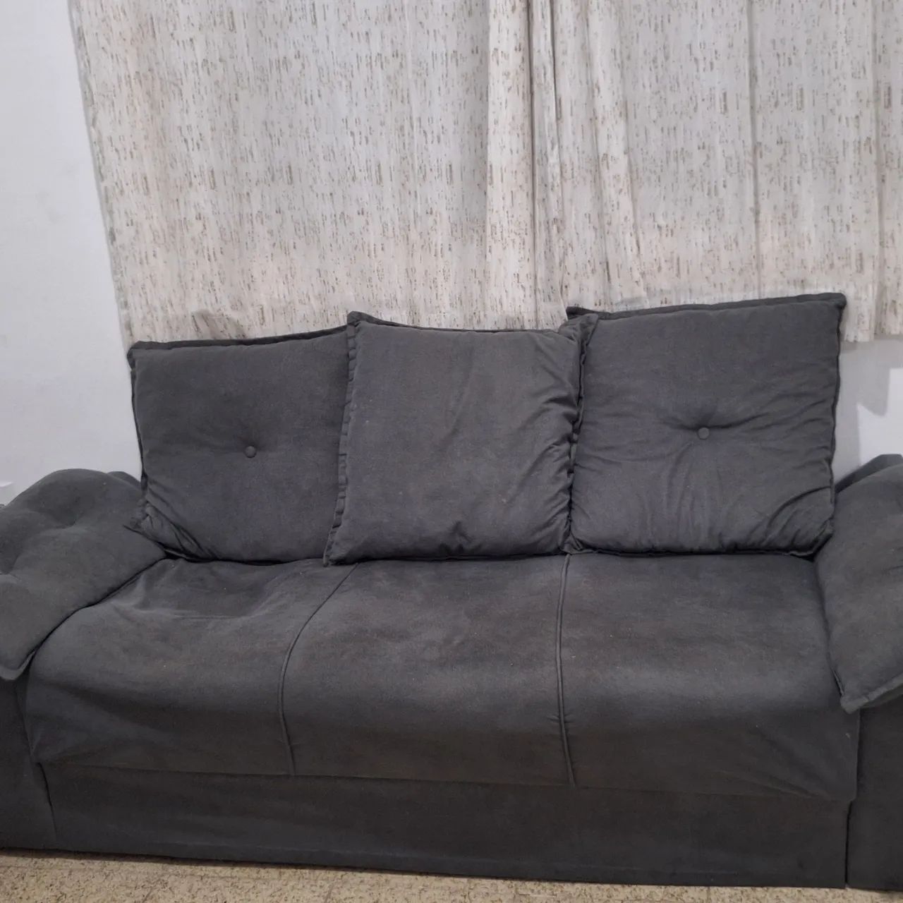 Conjunto de sofás 3 e 2 lugares - Cor cinza