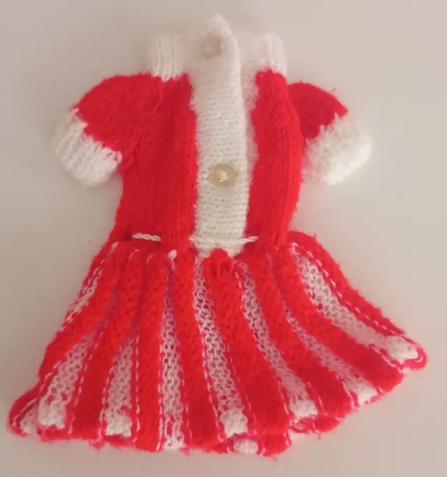 Roupa Para Boneca - Vestido Vermelho e Branco (Antigo) - Foto 2