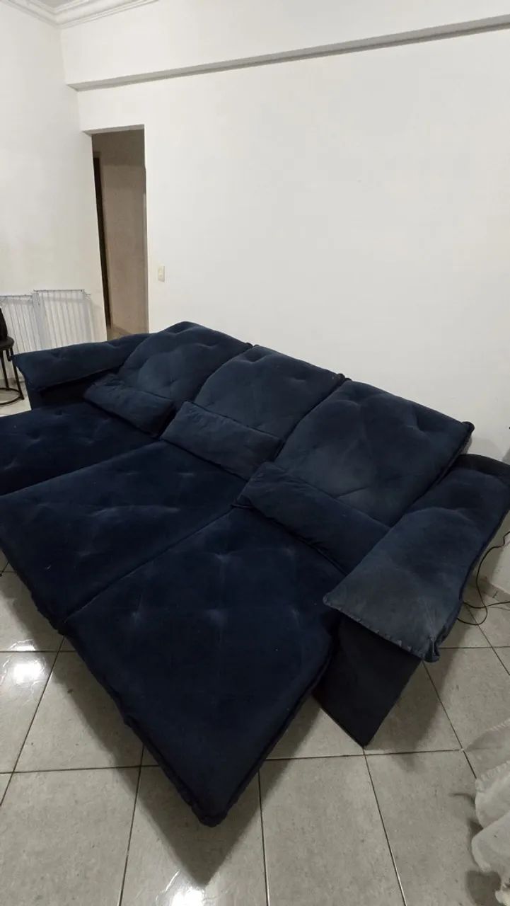 Sofá azul 3 metros - Foto 4