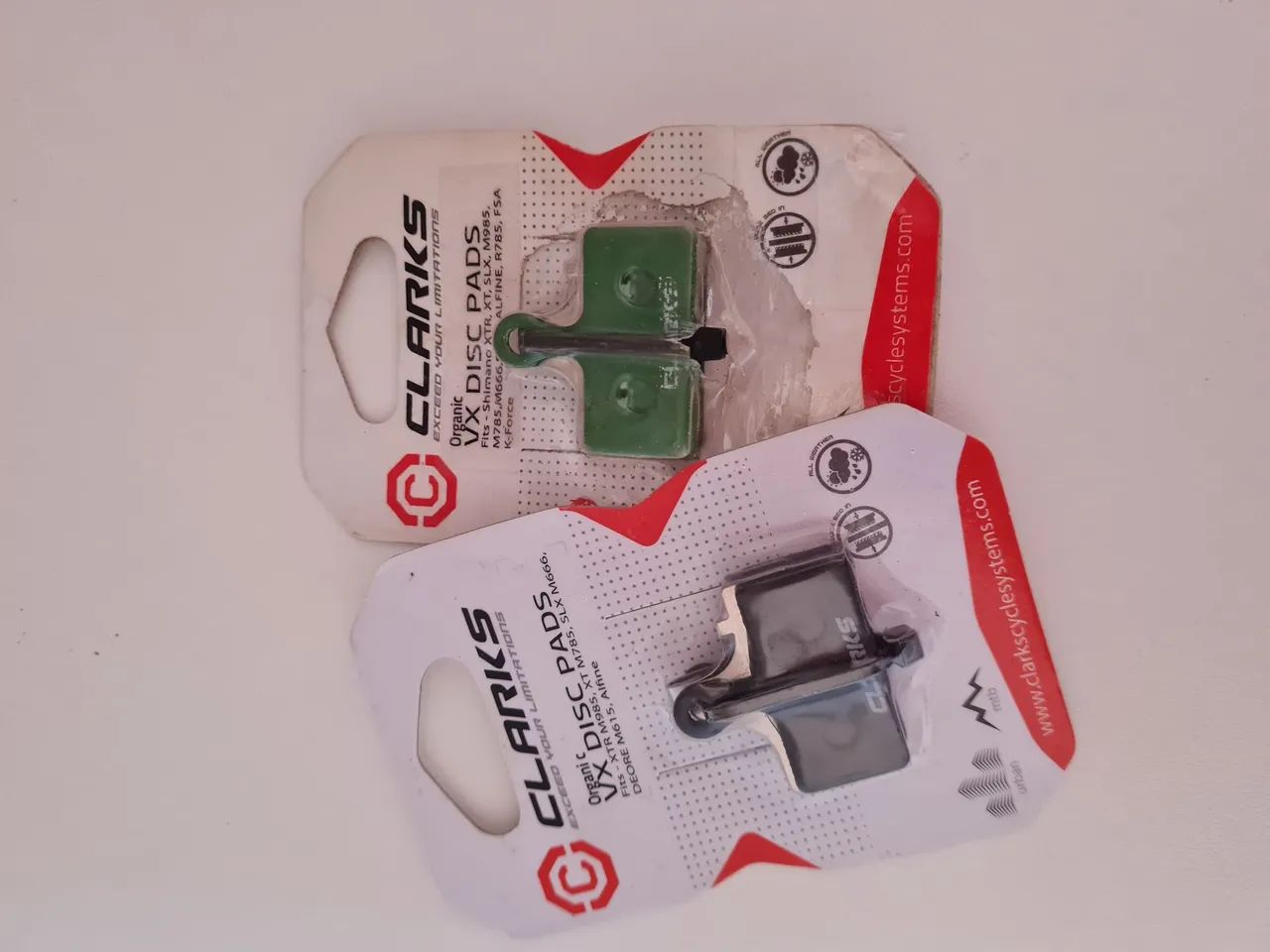 2 pares pastilha freio Clarks compatível shimano