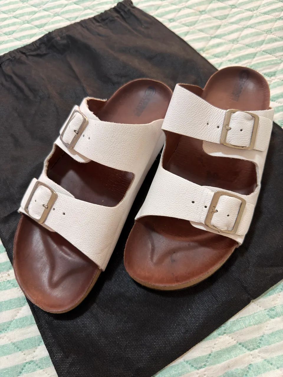 Chinelo de couro masculino - tam 41 - Foto 2