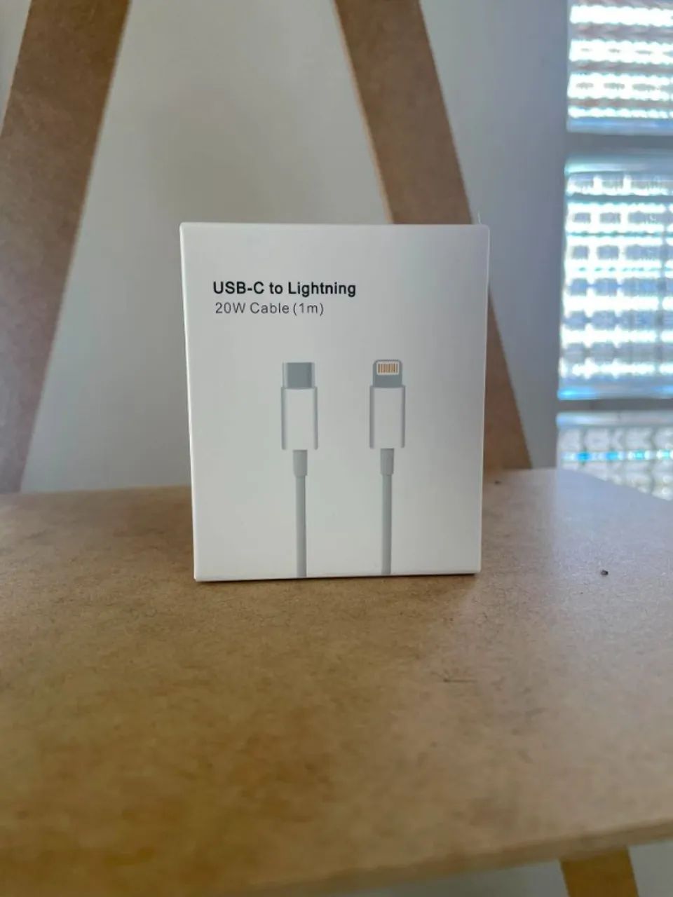 Cabo iPhone Tipo C 1m branco USB-C p Lightining