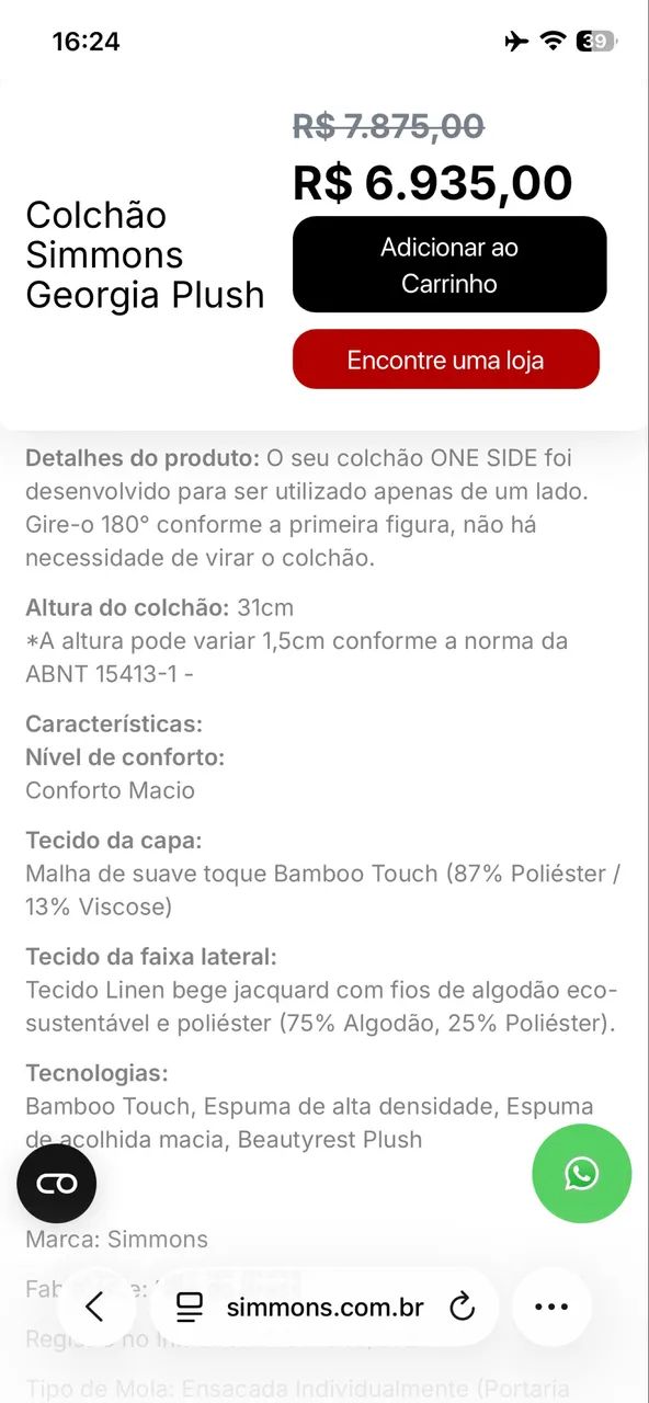 Cama casal colchão Simmons - Foto 3
