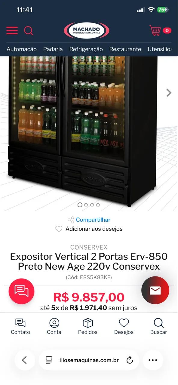 O expositor vertical Conservex ERV 850 inox  - Foto 5