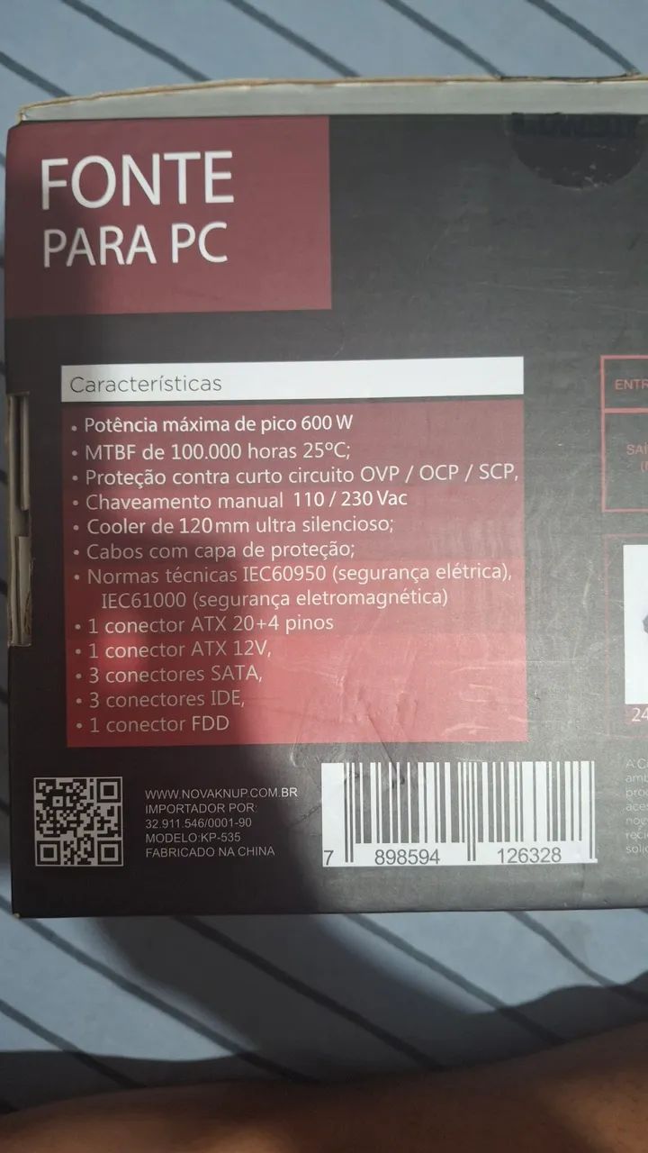FONTE PARA PC 600W - Foto 4