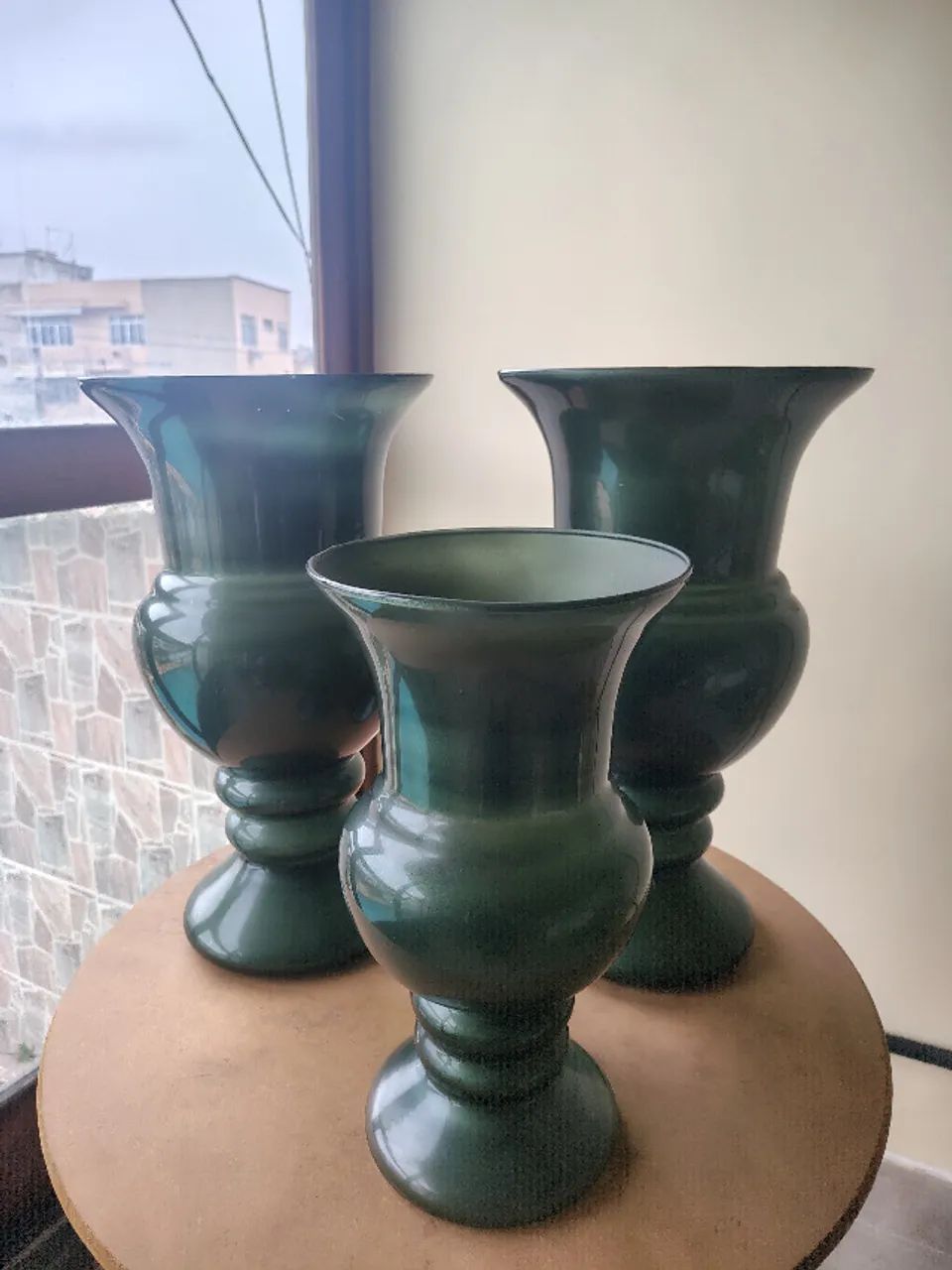 Vasos de vidro verdes - conjunto com 3