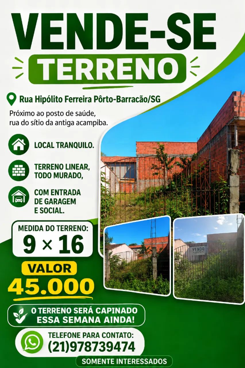 Vende-se terreno 