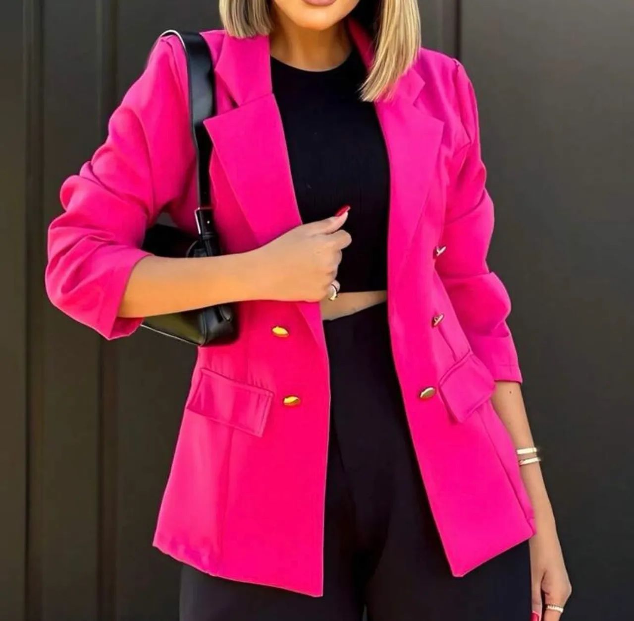 Blazer feminino rosa  - Foto 3