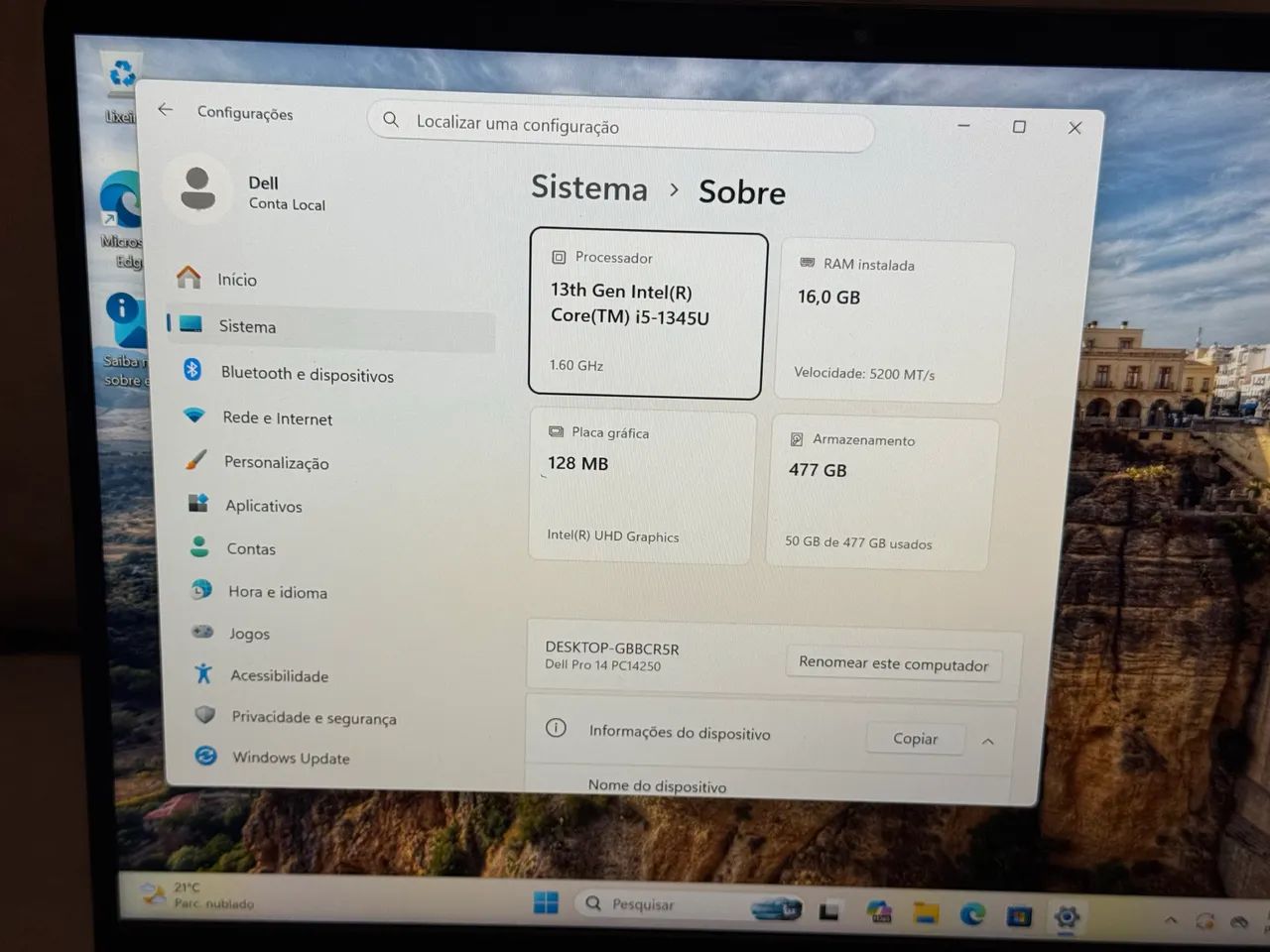 Dell Pro 14 PC14250 Intel i5 1345u, 16gb ddr5, 512 NVME - Aceito trocas - Foto 5