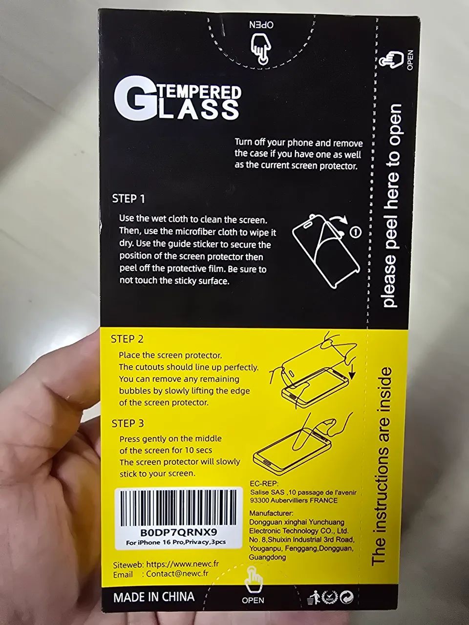 Pelicula de vidro temperado para iphone 16 Pro caixa com 3 unidades - Foto 2