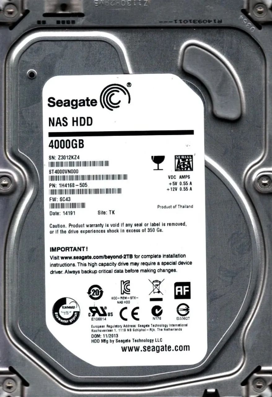 HD 4TB Seagate NAS HDD ST4000VN000 - Armazenamento - Centro, São