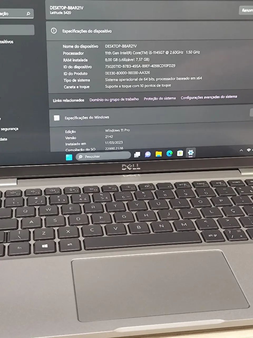 NOTEBOOK DELL i5 11ª/8GB RAM/256GB SSD/TELA TOUCH SCREEN  - Foto 2