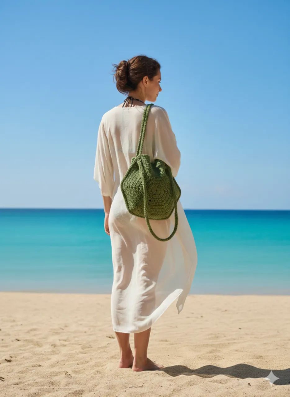 bolsa bucket em crochê - Foto 5