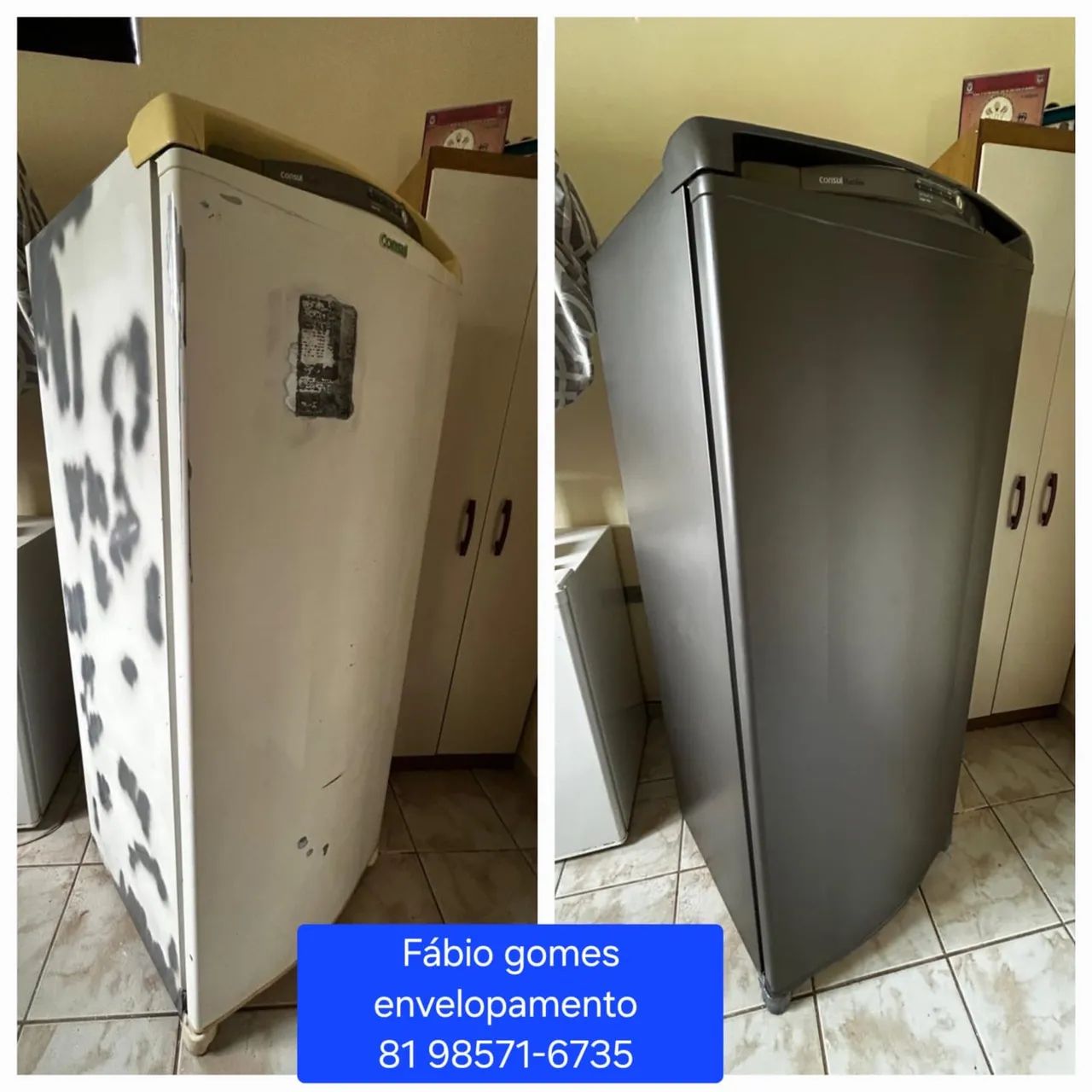 Renovando geladeira com envelopamento  - Foto 4