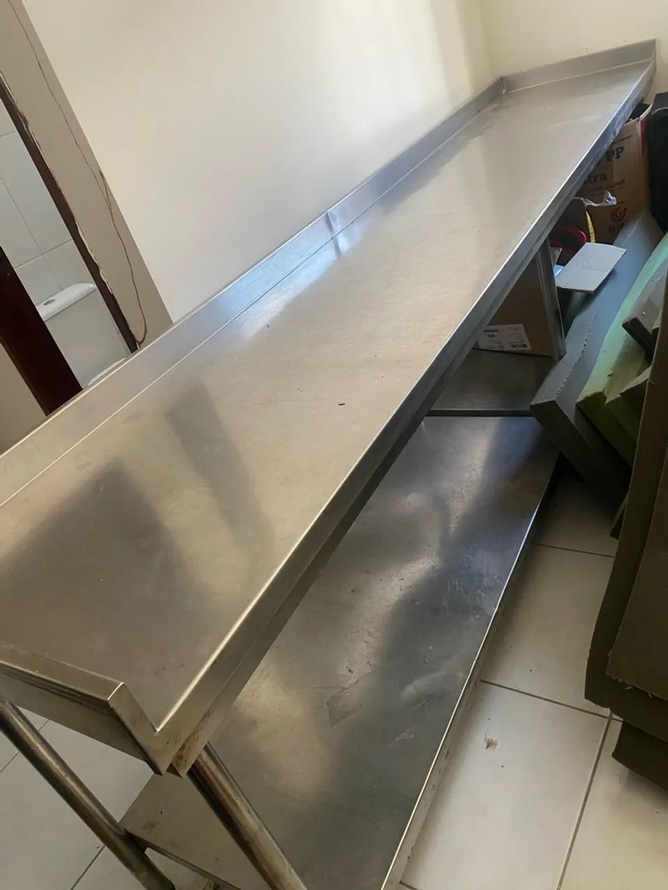 Mesa inox e plateleira - Foto 2