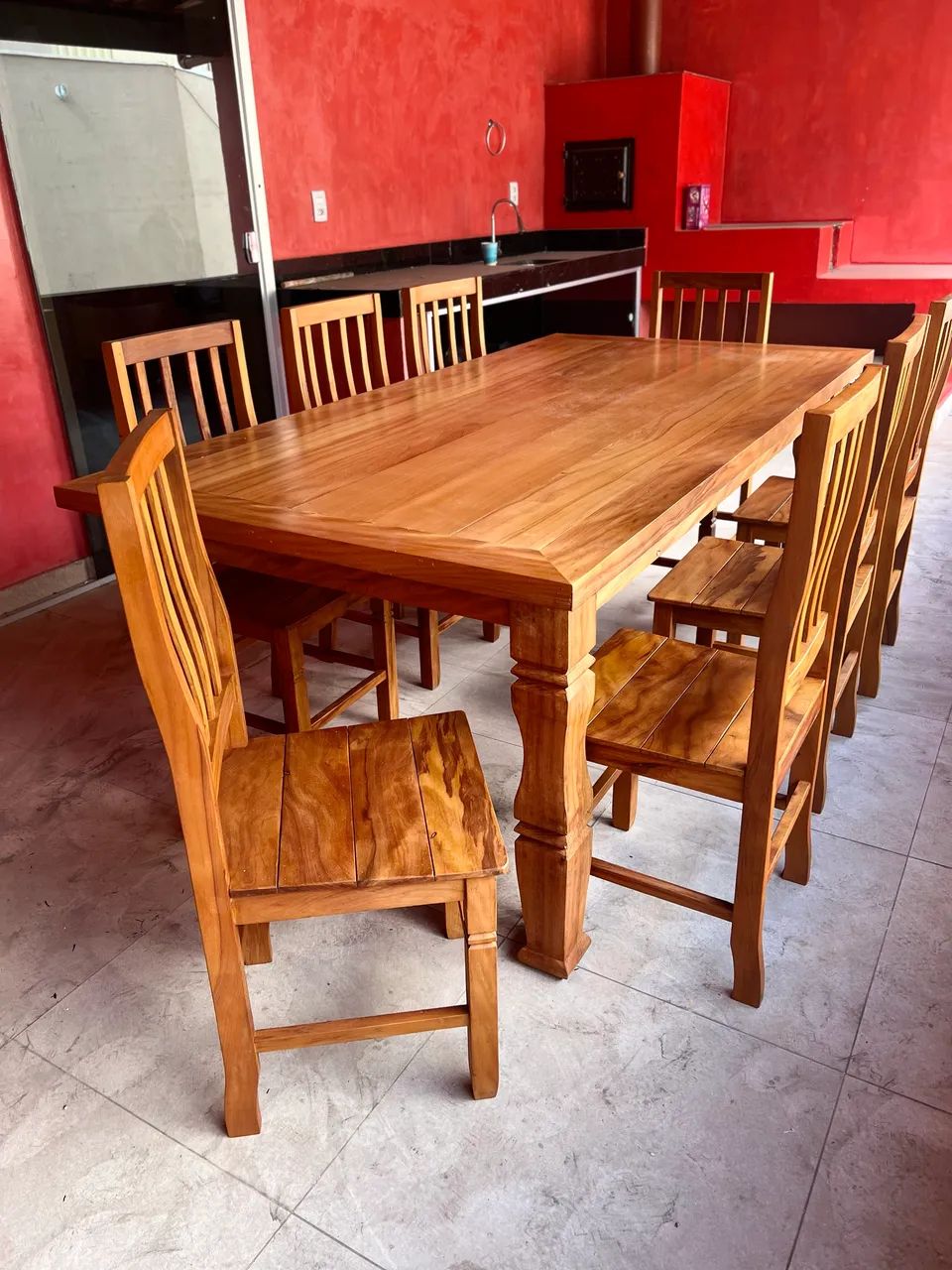 Jogo de mesa com 8 cadeiras - Foto 3