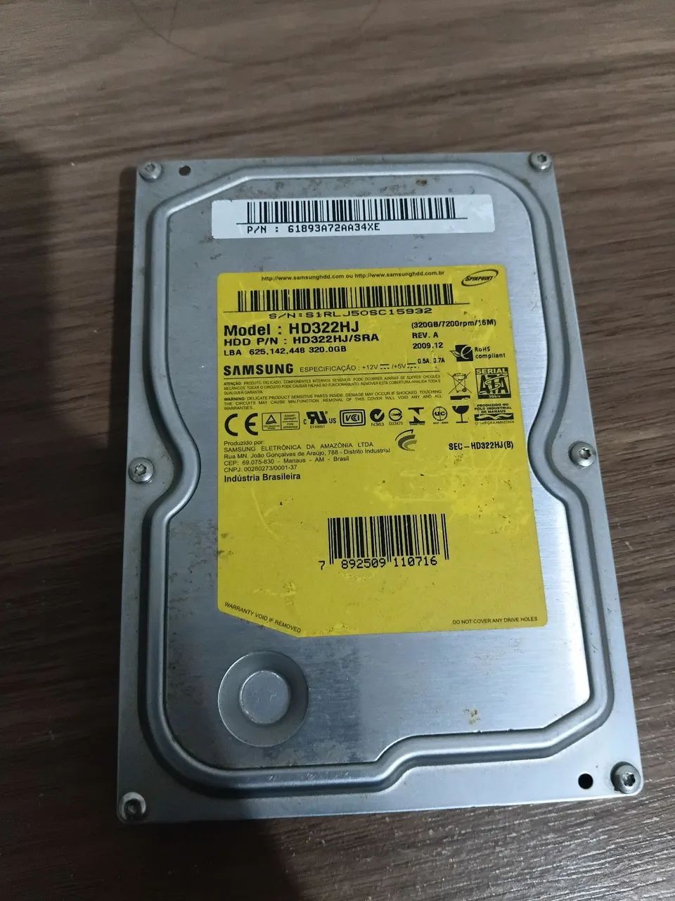 HD Samsung Modelo HD322HJ disco rígido interno de 3,5 polegadas com capacidade de 320 GB - Foto 2