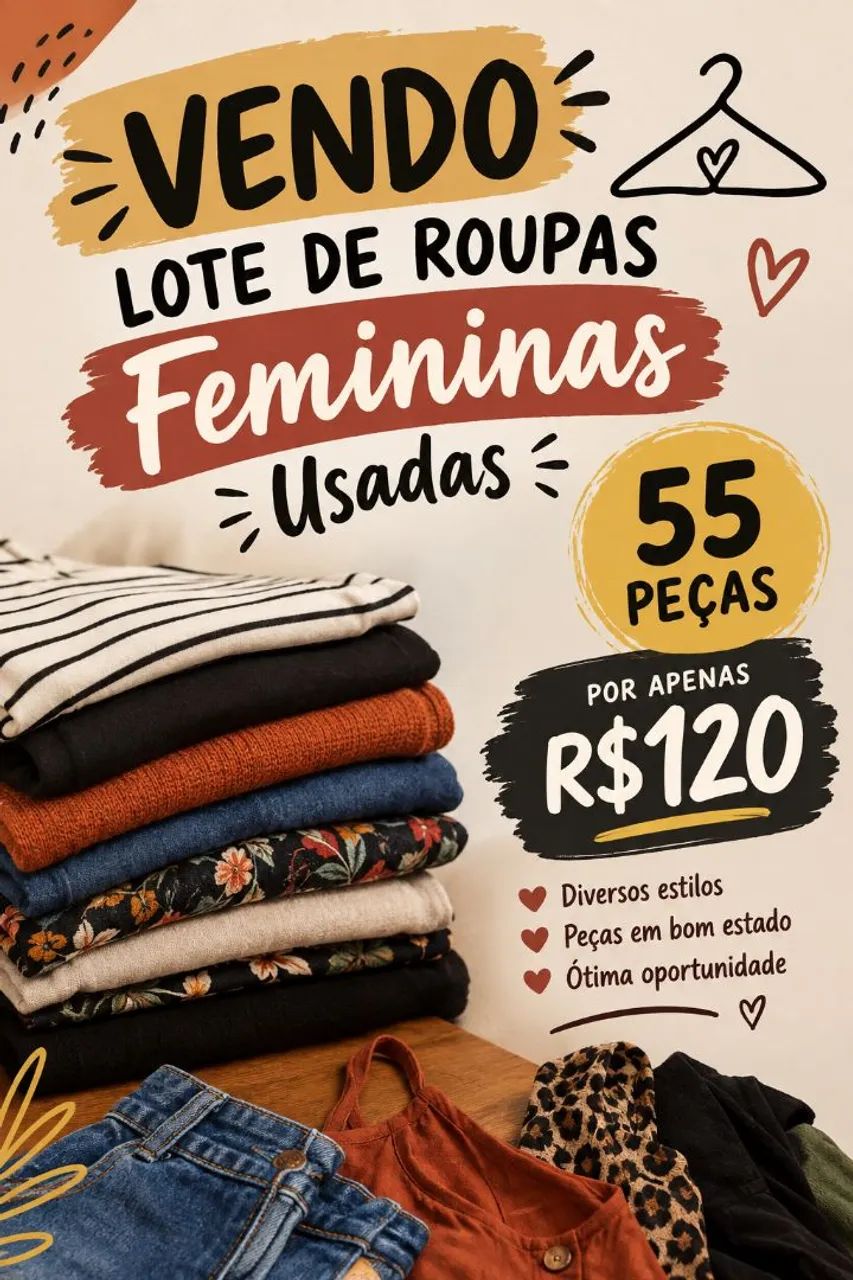 VENDO LOTE DE ROUPAS USADAS FEMININAS 