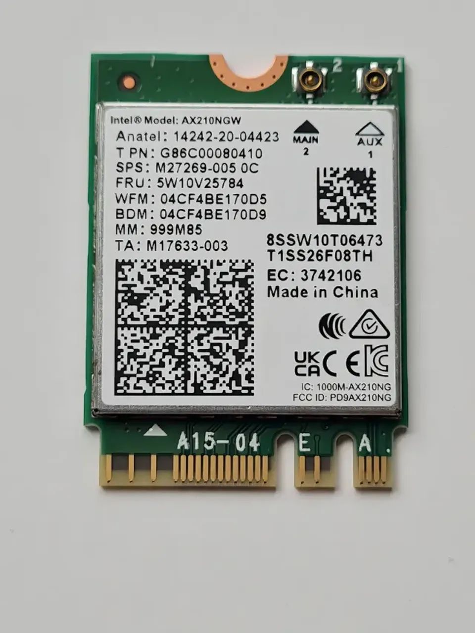 Placa Wireless Wi-fi 6e Intel Ax210 com bluetooth 5.3
