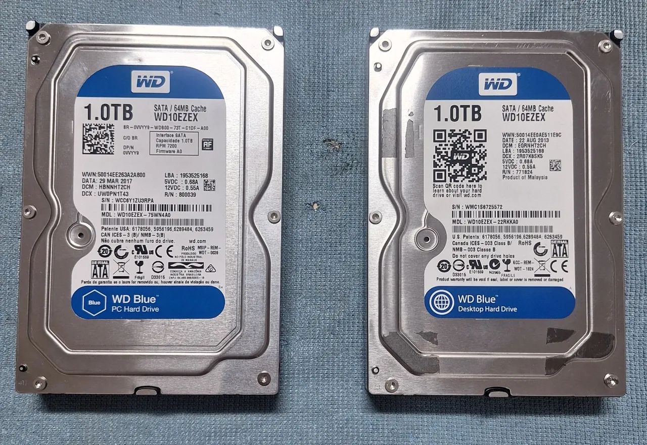 HD 1 TERA  WD  DESKTOP ( 2 peças)