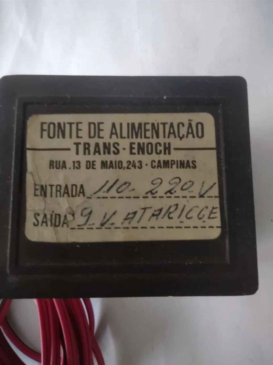 Fonte de alimentação 9V para o videogame da marca Atari 