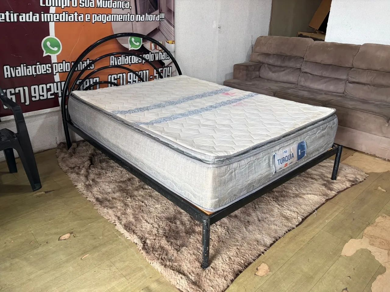 Cama de ferro casal + colchão  - Foto 3