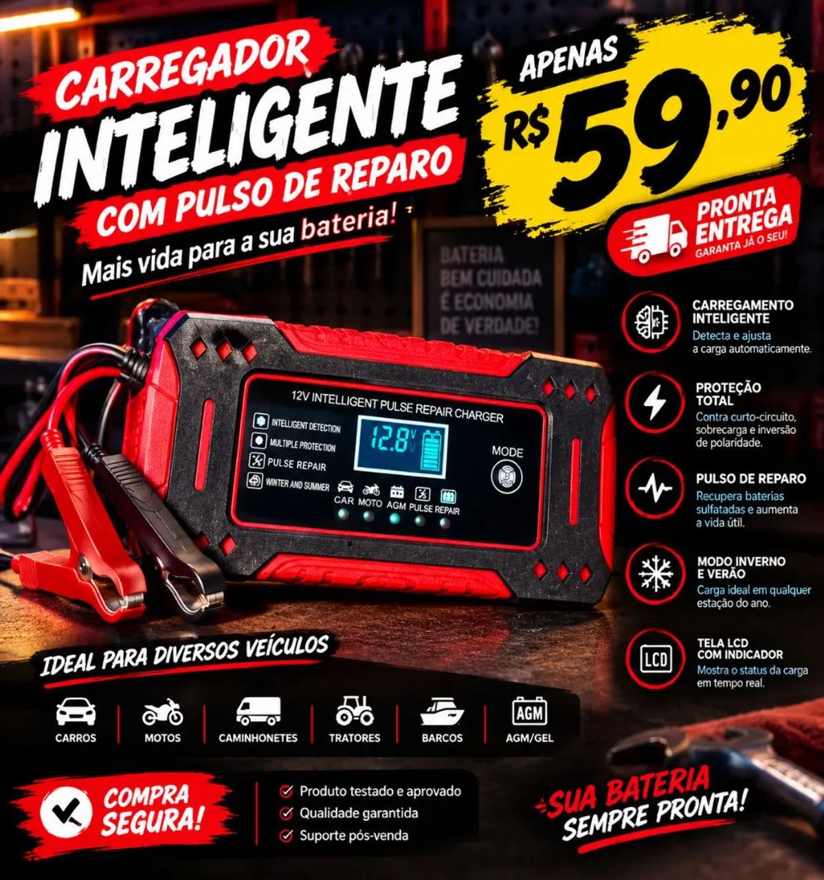 Carregador inteligente de baterias