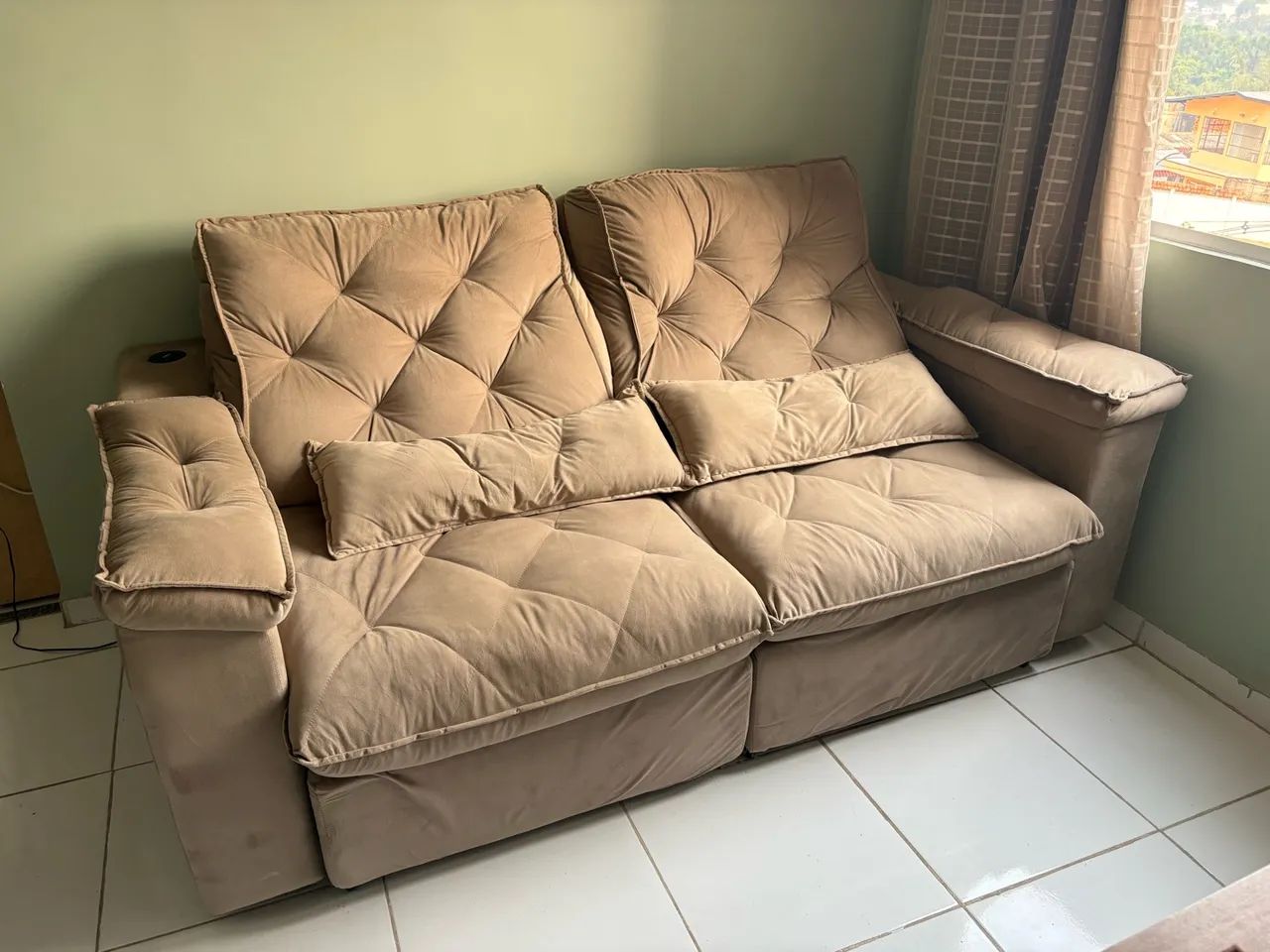 Sofá reclinável de luxo