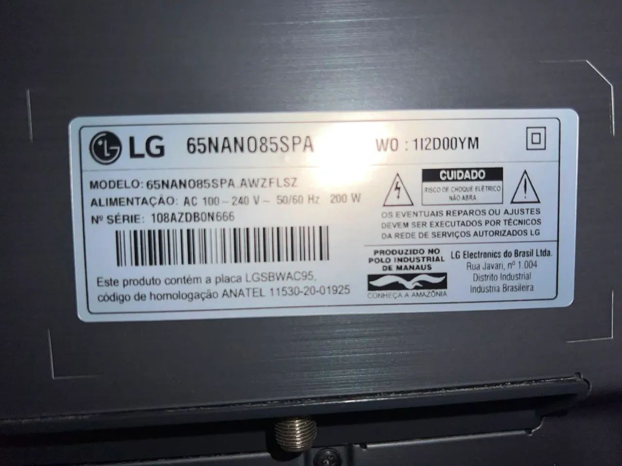 Tv lg 65 Nanocell sem imagem  - Foto 3