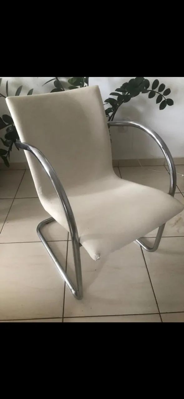 Cadeira estofada cromada  - Foto 3