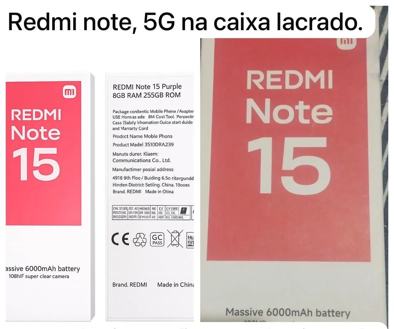 XIAOMI REDMI NOTE 15 256GB 8GB RAM