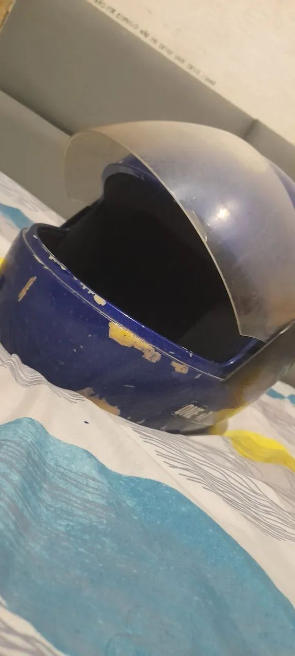 Capacete ONE Azul Tamanho G - Com Viseira e Inmetro