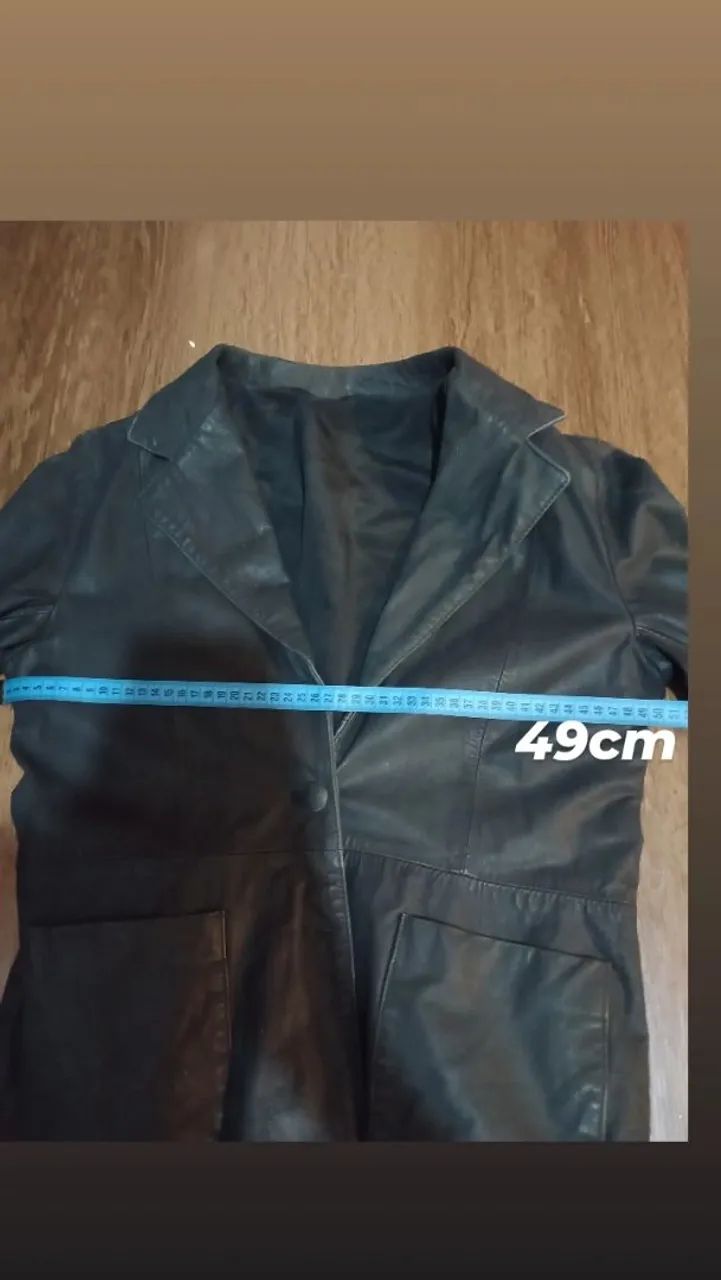 Blazer de Couro Preto Elegante - Foto 5