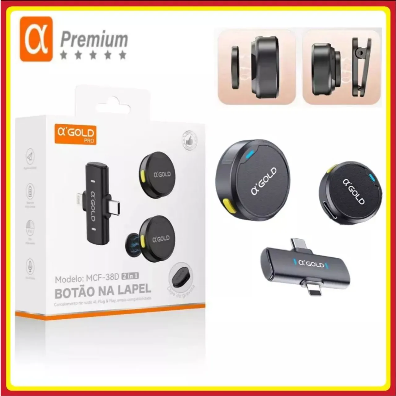 Microfone lapela profissional H'maston Android/ios M16