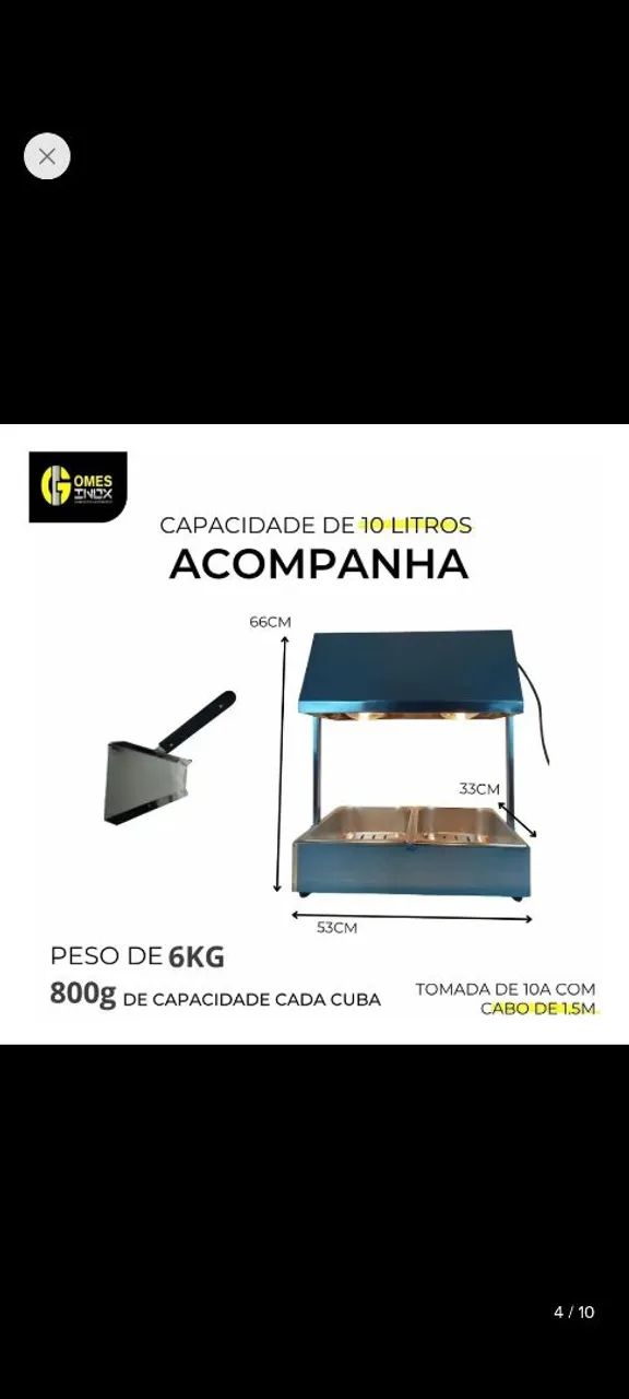 Conservado de batata ,polenta ,salgados com duas cubas inox ,nova !  - Foto 3