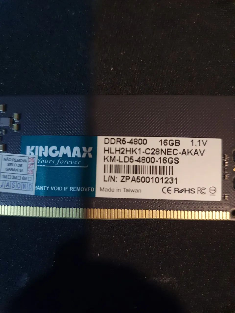 Memoria RAM DDR5 16GB 4800MHZ