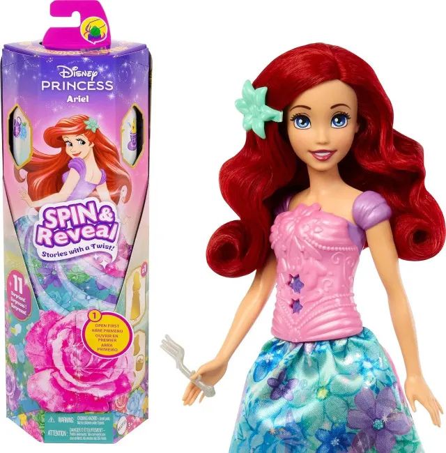 Boneca Ariel Disney Princess Spin & Reveal Com Acessórios SKUCAT - Foto 2