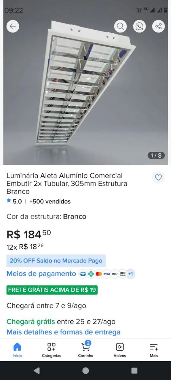 Vendo luminárias para lâmpadas florescente 