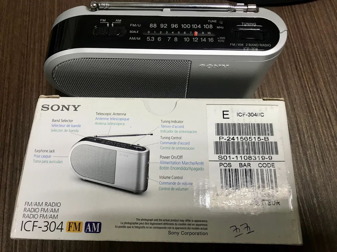 Rádio Sony ICF-304 AM/FM Pilhas AA - Aparelhos de Som - Centro